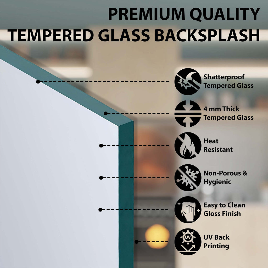 Cook with Heart – Tempered Glass Backsplash for Kitchen – Rustic Kitchen Quote Splashback